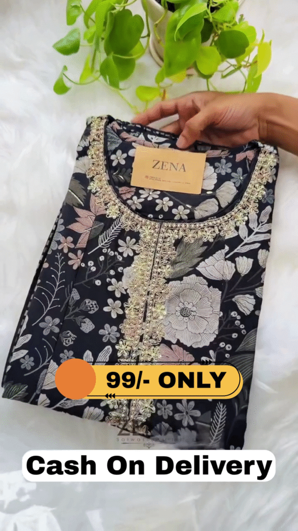 Pure Cotton Semi-Stitched Hand Work Kurti Set