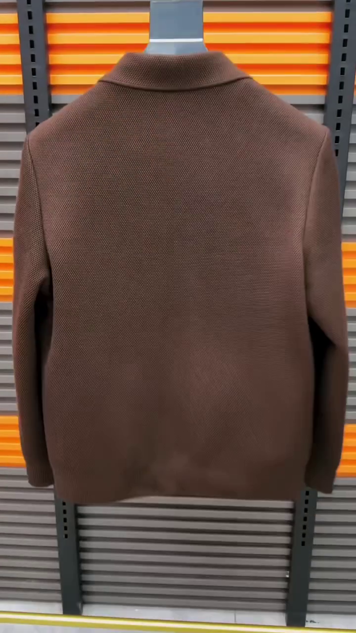 Men's Textured Knit Zip-Up Bomber Jacket - Image 5