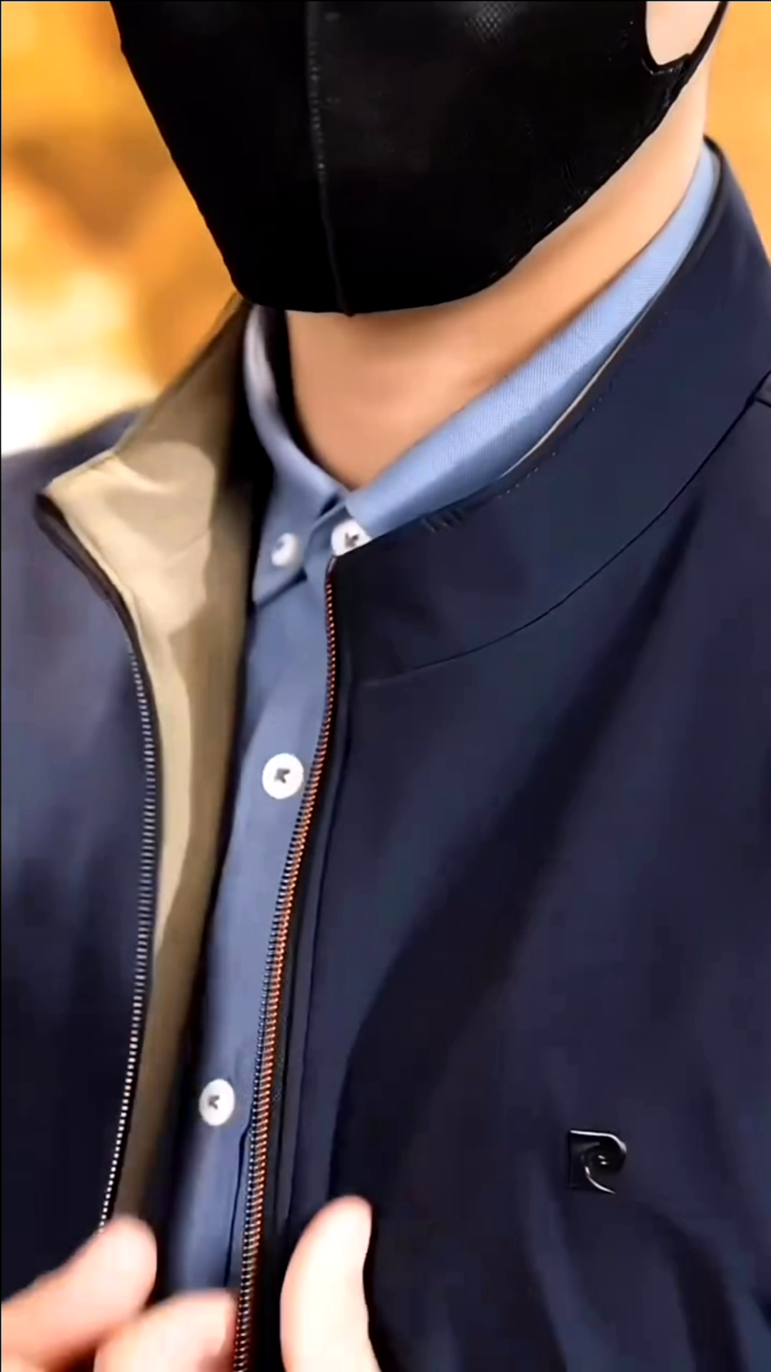 Men Classic Light Quilted Office Jacket - Navy - Image 4