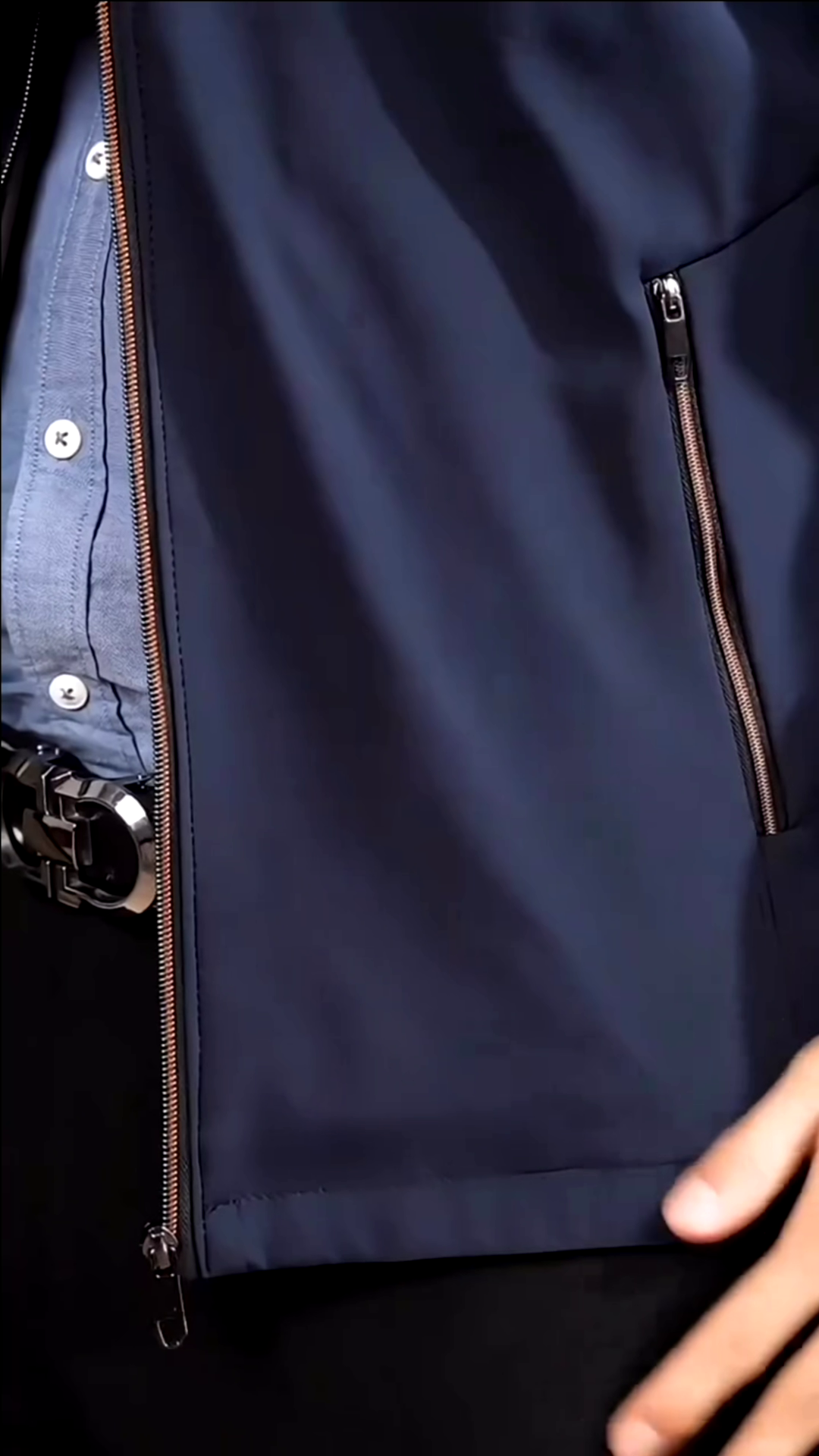 Men Classic Light Quilted Office Jacket - Navy - Image 5