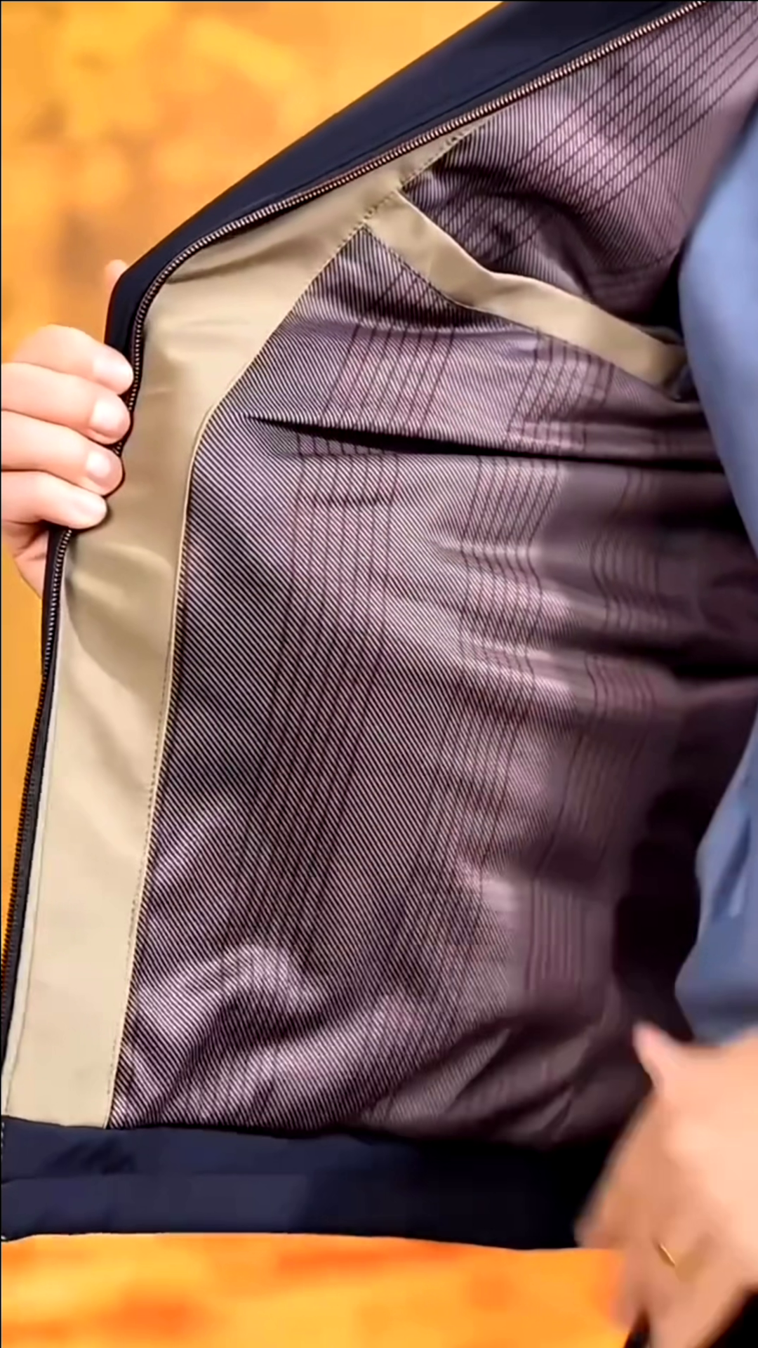 Men Classic Light Quilted Office Jacket - Navy - Image 6