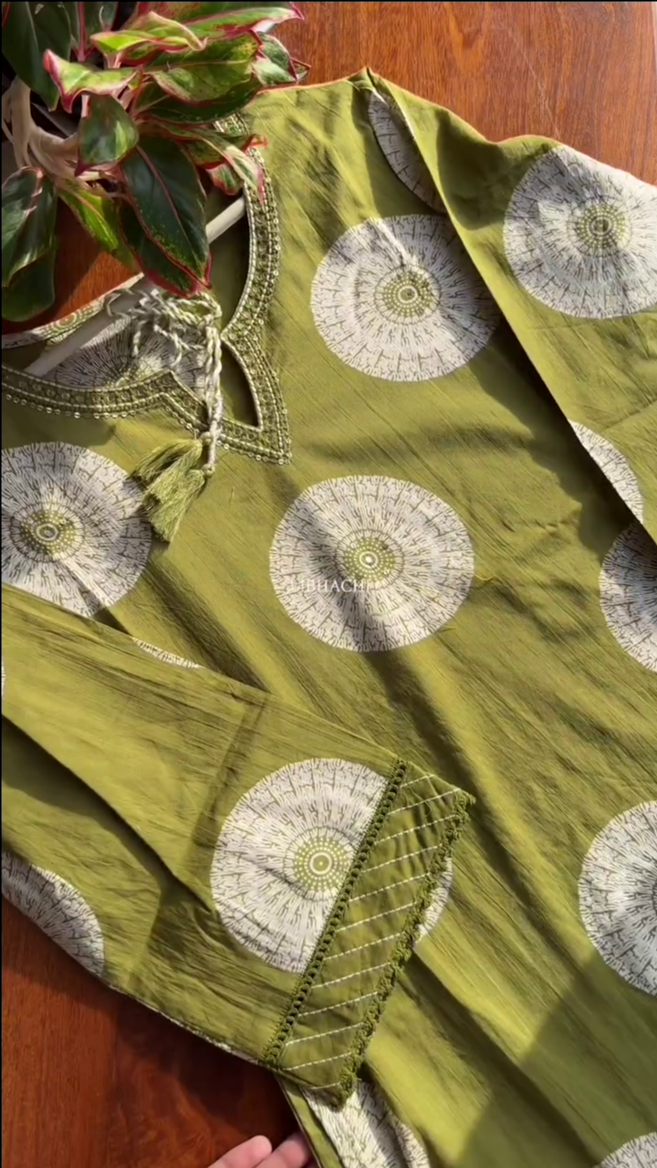 Premium Cotton Suit Set - Green