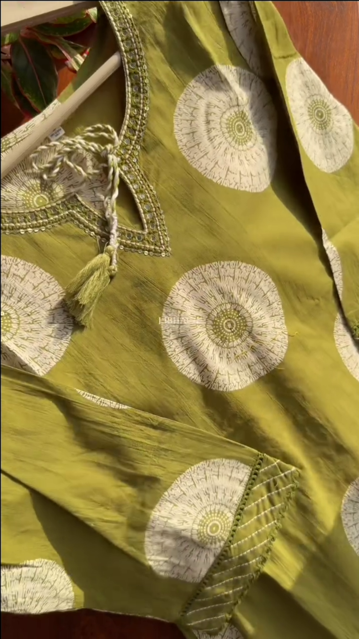 Premium Cotton Suit Set - Green - Image 5