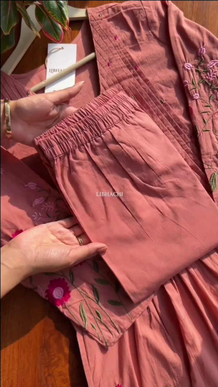 Mal Cotton A Line Kurta Pant Set - Image 3