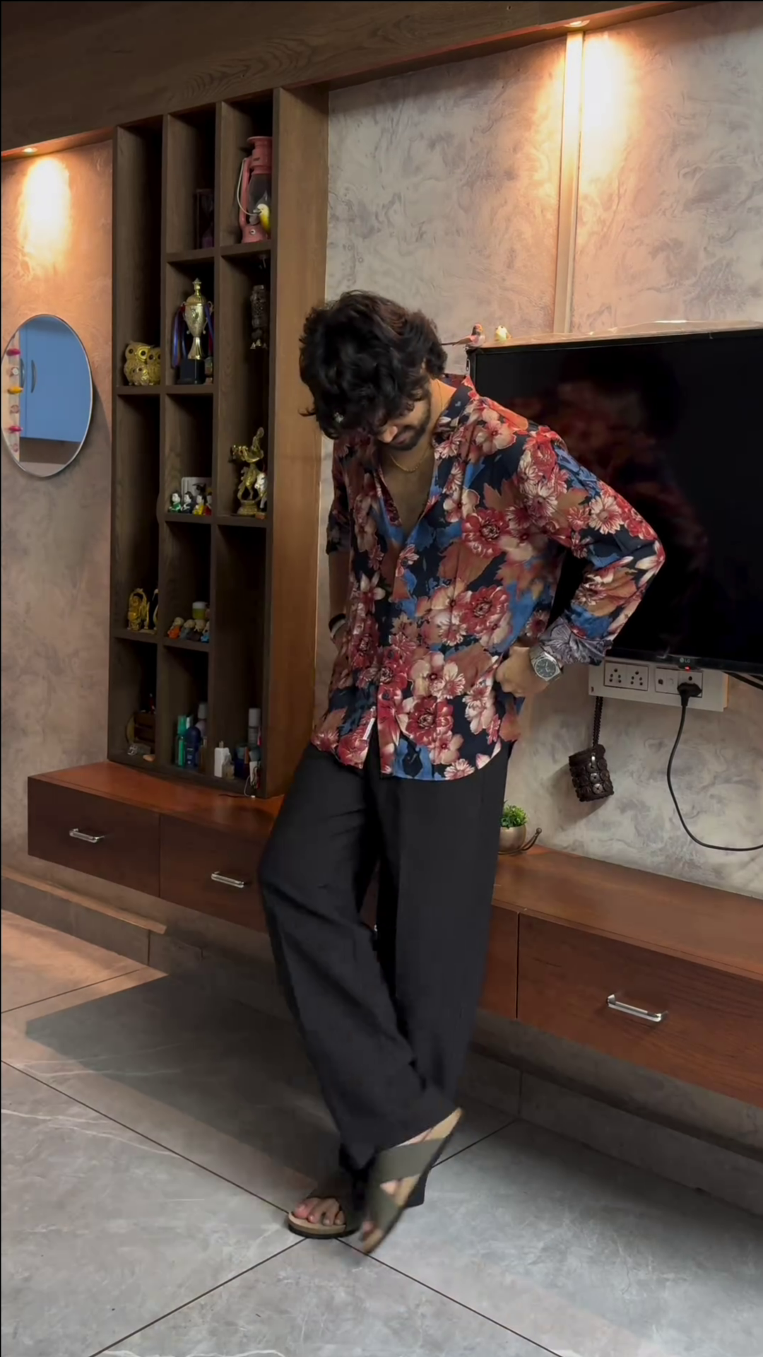 Men’s "Midnight Eden" Luxury Print Shirt – Bold Botanical Viscose Blend - Image 2