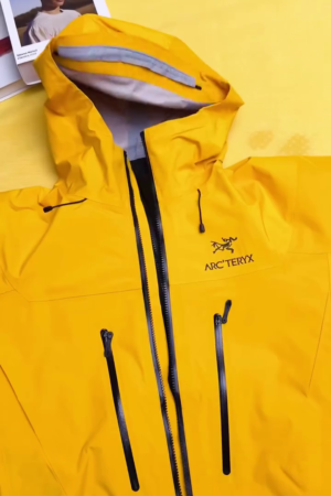 Bright Yellow Waterproof Hooded Rain Jacket