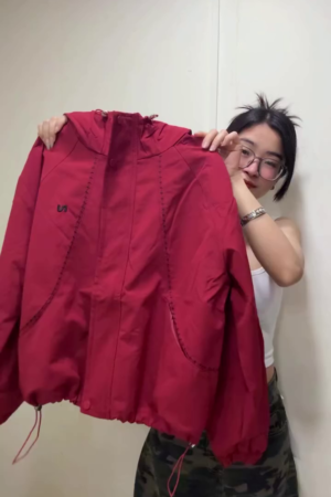 Maroon Women's Hooded Jacket