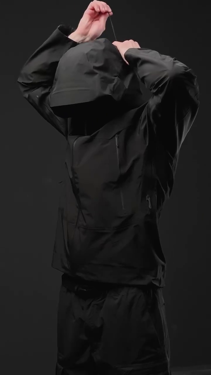 All-Black Performance Rain Shell Jacket - Image 2