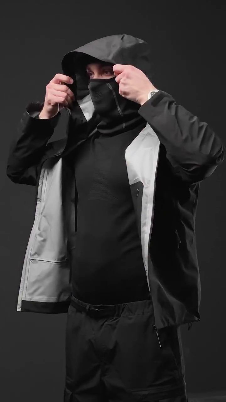 All-Black Performance Rain Shell Jacket - Image 3