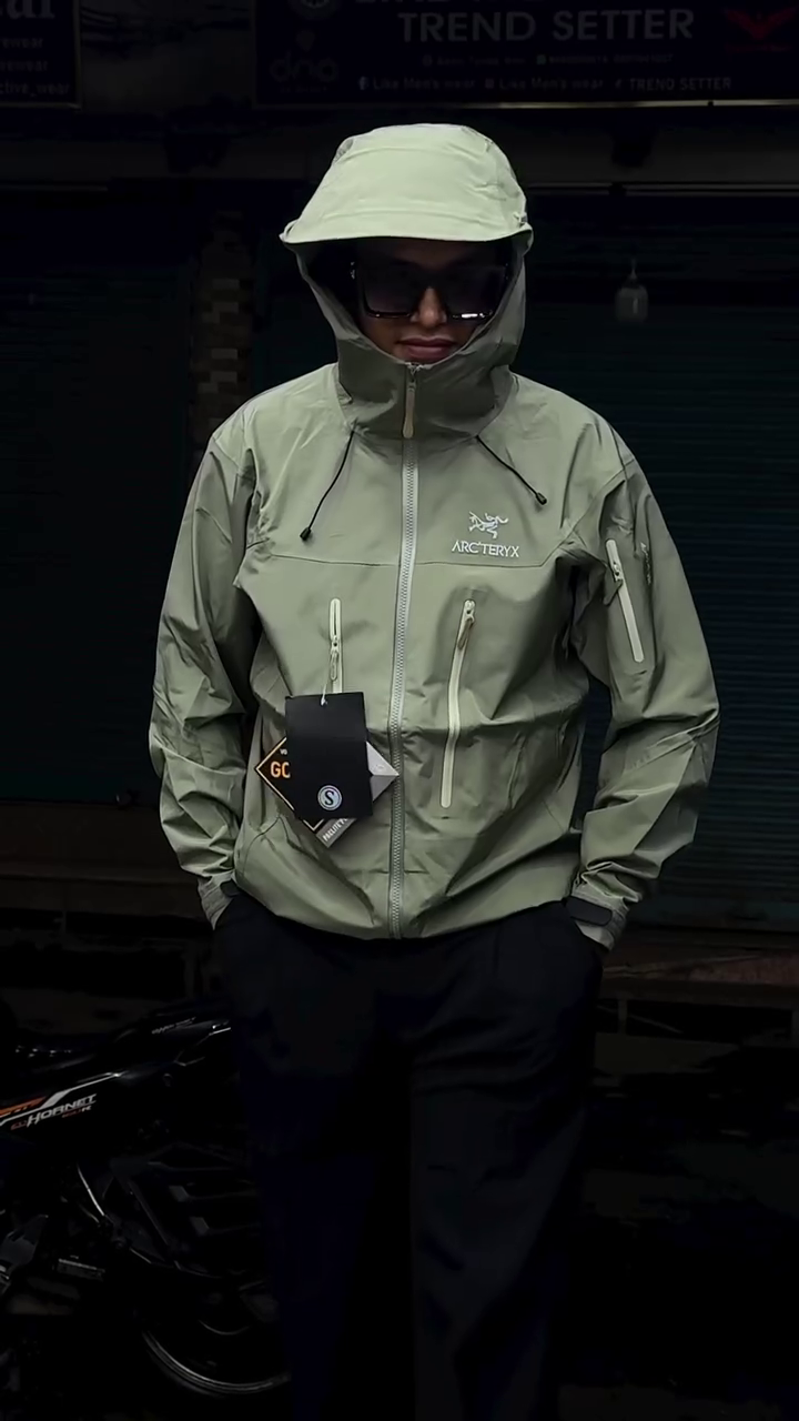 Sage Green Waterproof Hooded Jacket