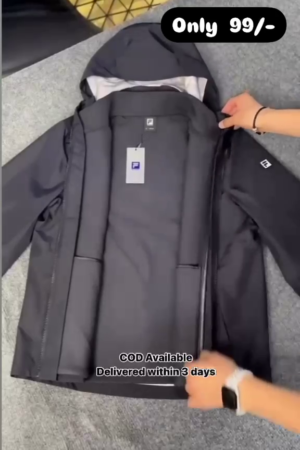 Men's Winter Black Hooded Lightweight Jacket