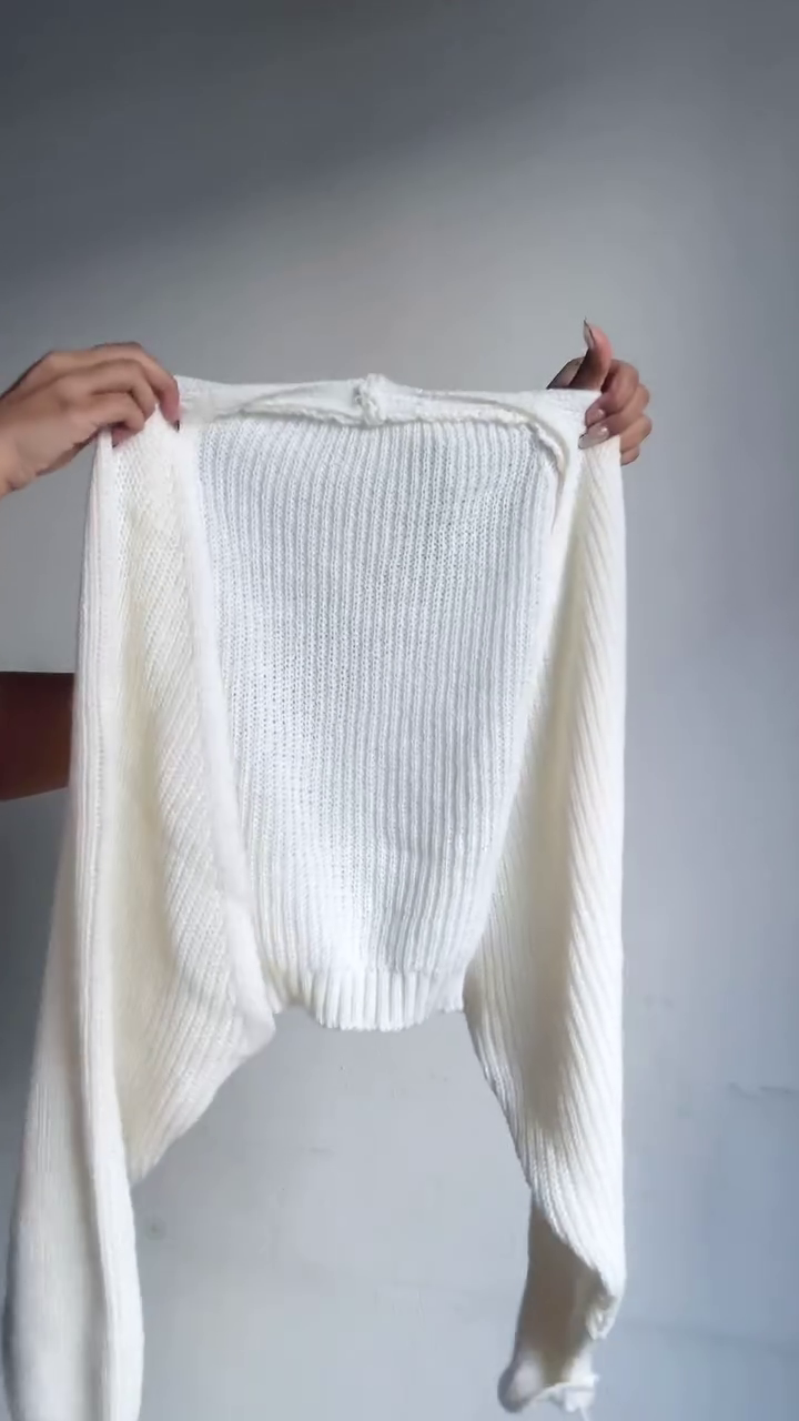 Women's Winter White Cable Knit Sweater - Image 3