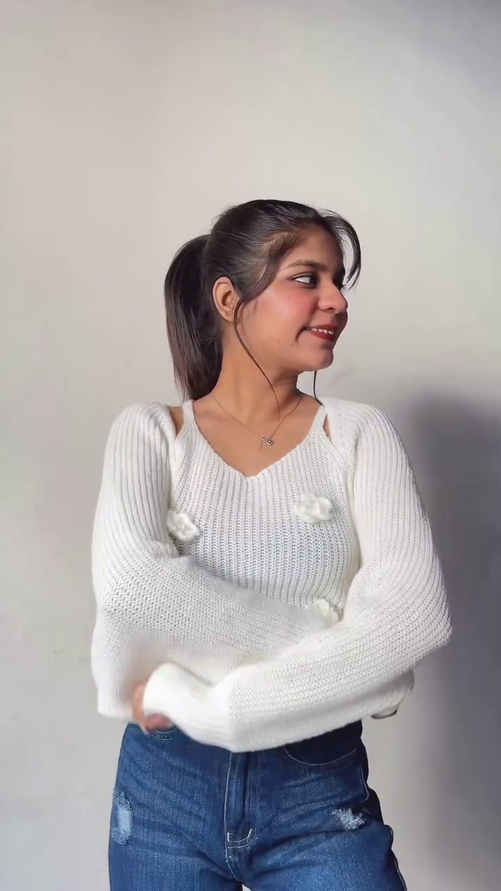 Women's Winter White Cable Knit Sweater