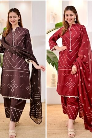 Women's Brown Printed Kurta Set