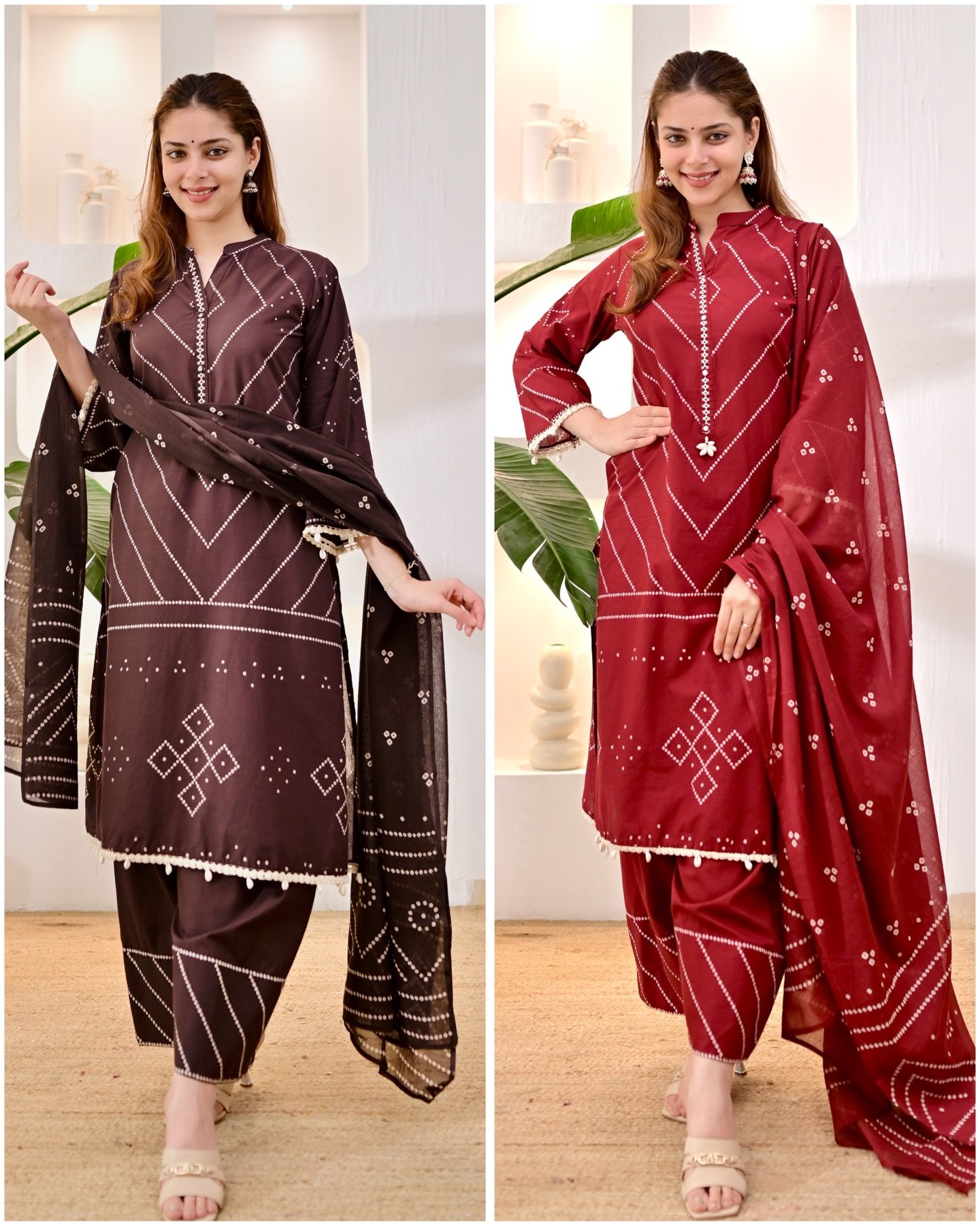 Women's Brown Printed Kurta Set