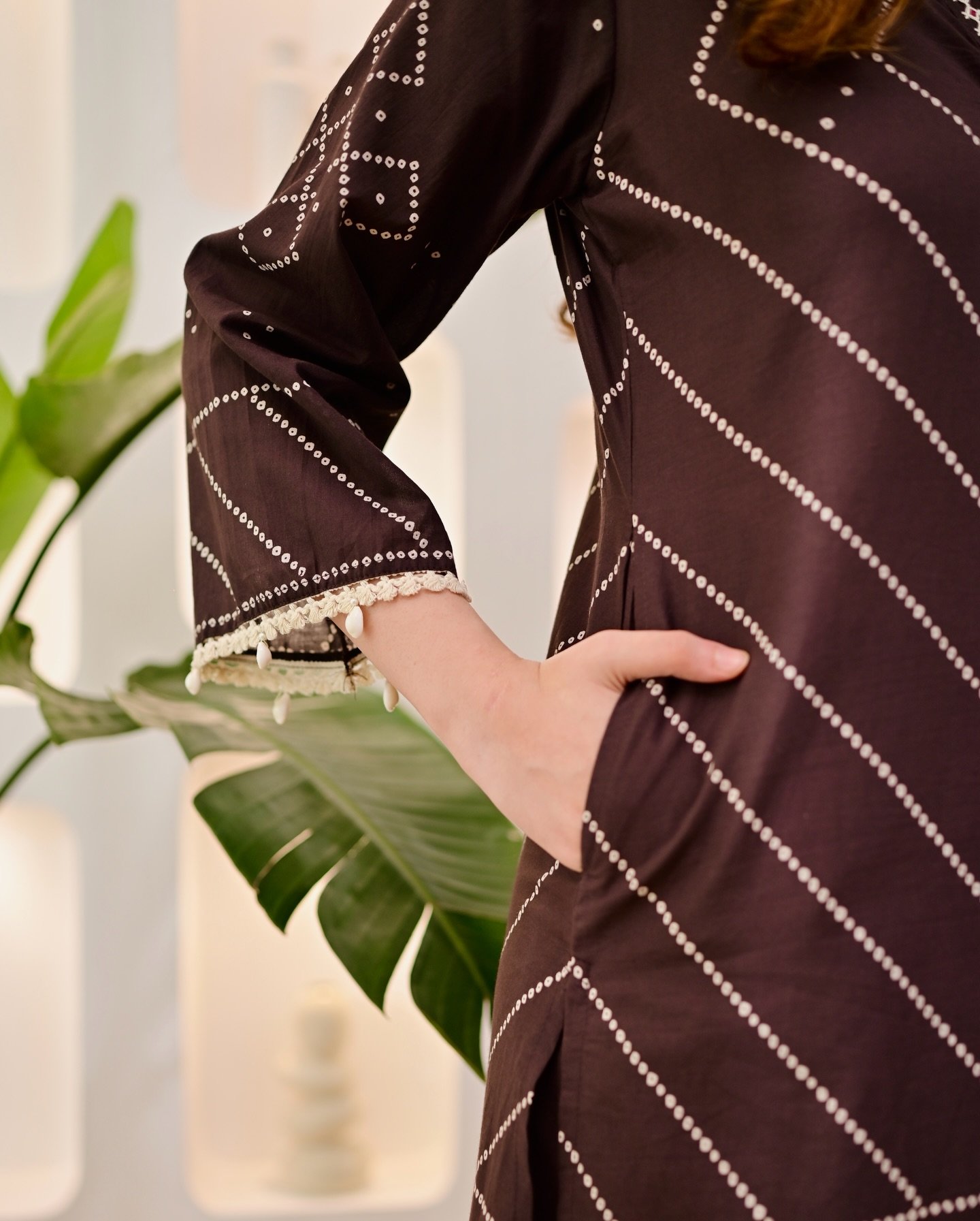 Women's Brown Printed Kurta Set - Image 6
