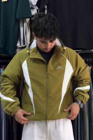 Nike Olive Colorblock Windbreaker Jacket