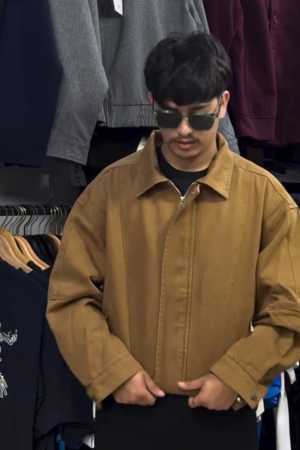 Brown Utility Bomber Jacket