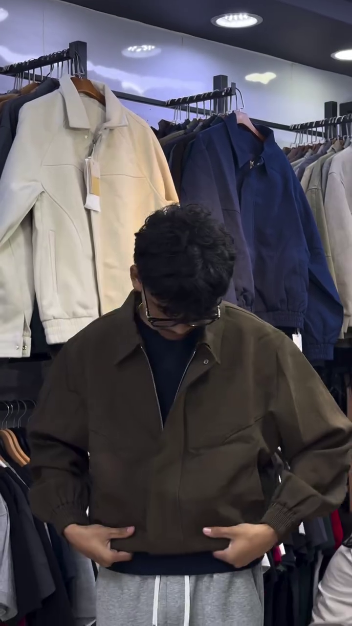 Brown Casual Windbreaker Jacket
